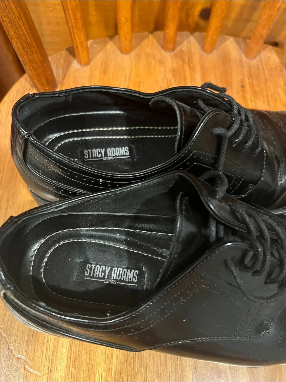 Stacy Adams Men's Black Lace-Up Oxford Shoes